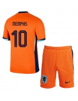 Nederland Memphis Depay #10 Hjemmedraktsett Barn EM 2024 Korte ermer (+ bukser)